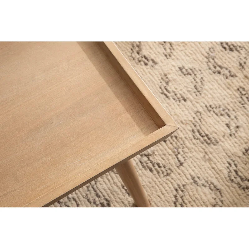Table basse rectangulaire en bois, 46 pouces, noyer brun style Mid-Century