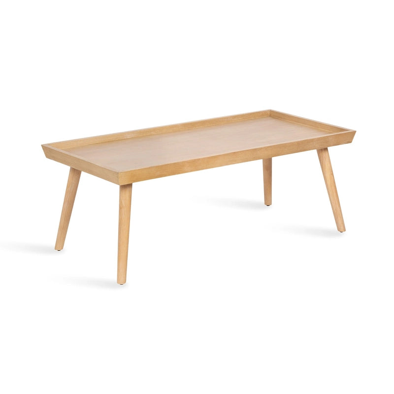 Table basse rectangulaire en bois, 46 pouces, noyer brun style Mid-Century