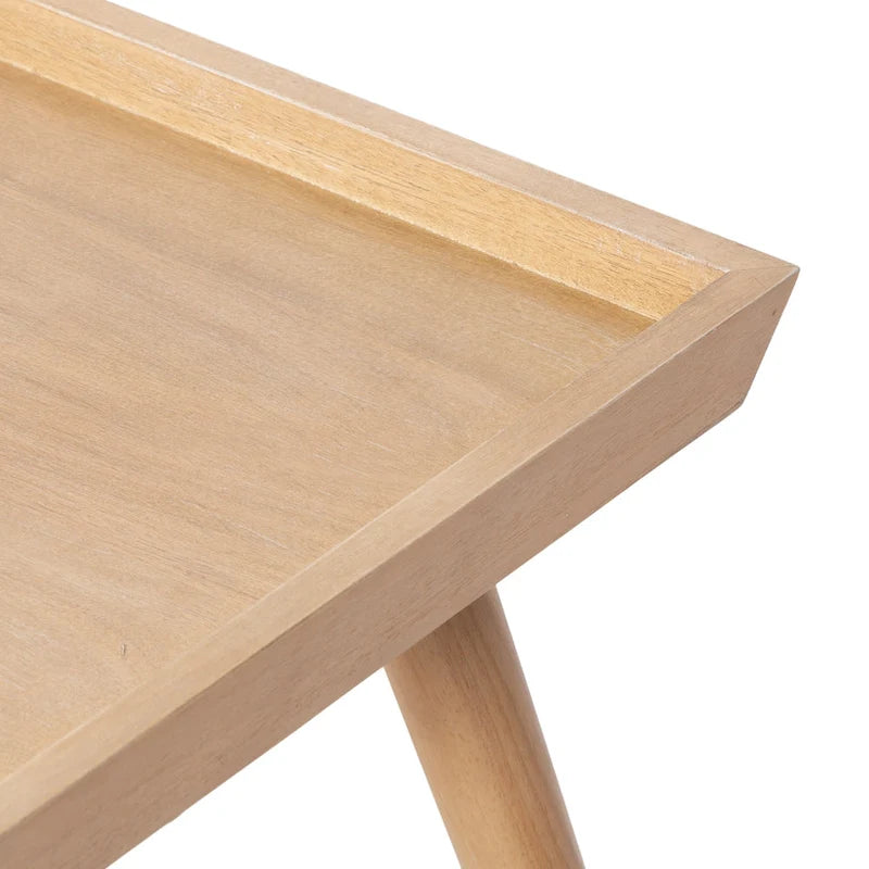 Table basse rectangulaire en bois, 46 pouces, noyer brun style Mid-Century