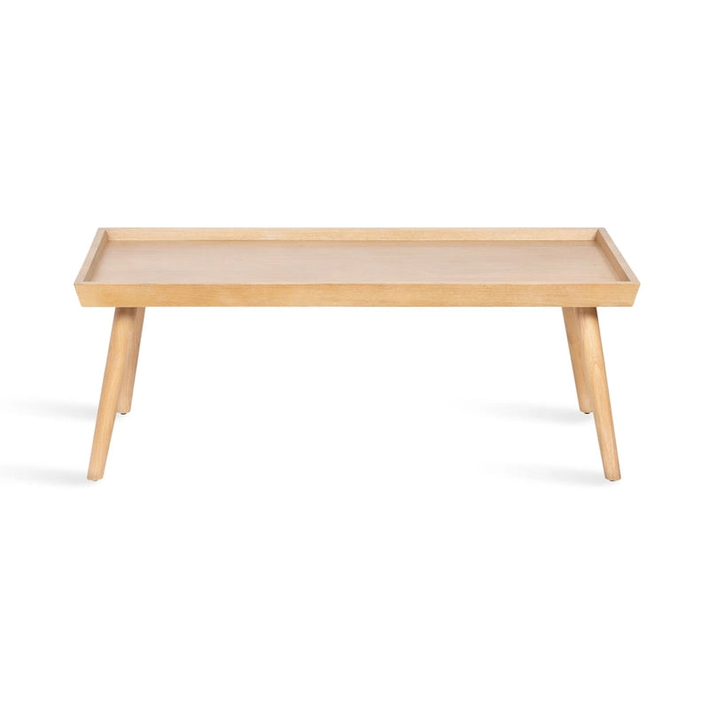 Table basse rectangulaire en bois, 46 pouces, noyer brun style Mid-Century