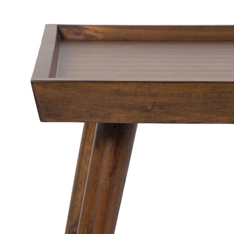 Table basse rectangulaire en bois, 46 pouces, noyer brun style Mid-Century