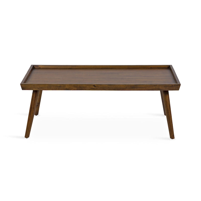 Table basse rectangulaire en bois, 46 pouces, noyer brun style Mid-Century