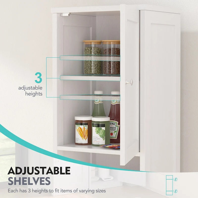 Meuble de rangement haut de salle de bain, Armoire de rangement étroite autoportante de 163 cm