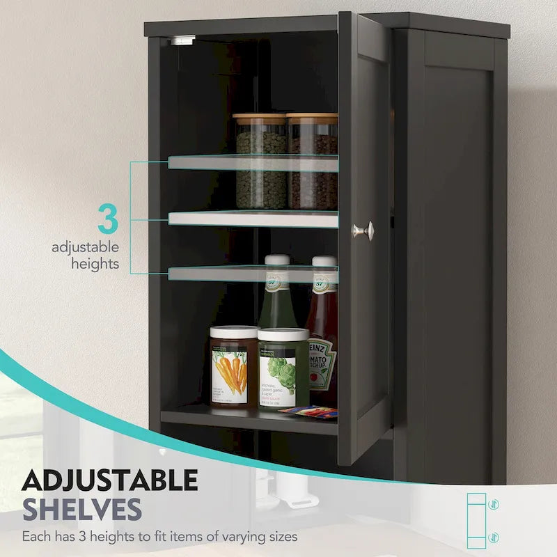Meuble de rangement haut de salle de bain, Armoire de rangement étroite autoportante de 163 cm