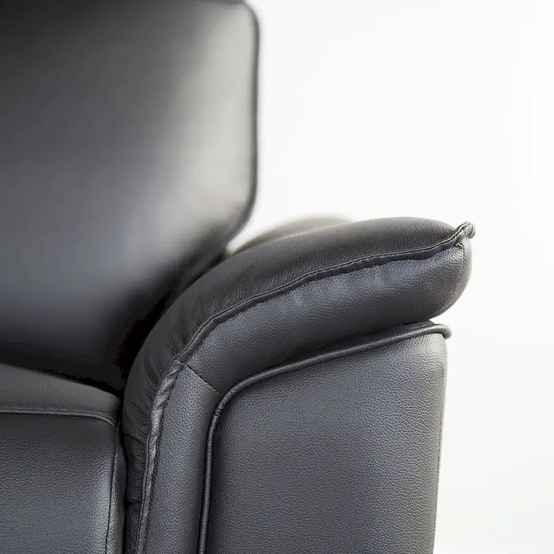 Modern Leather Match Manual Recline Loveseat