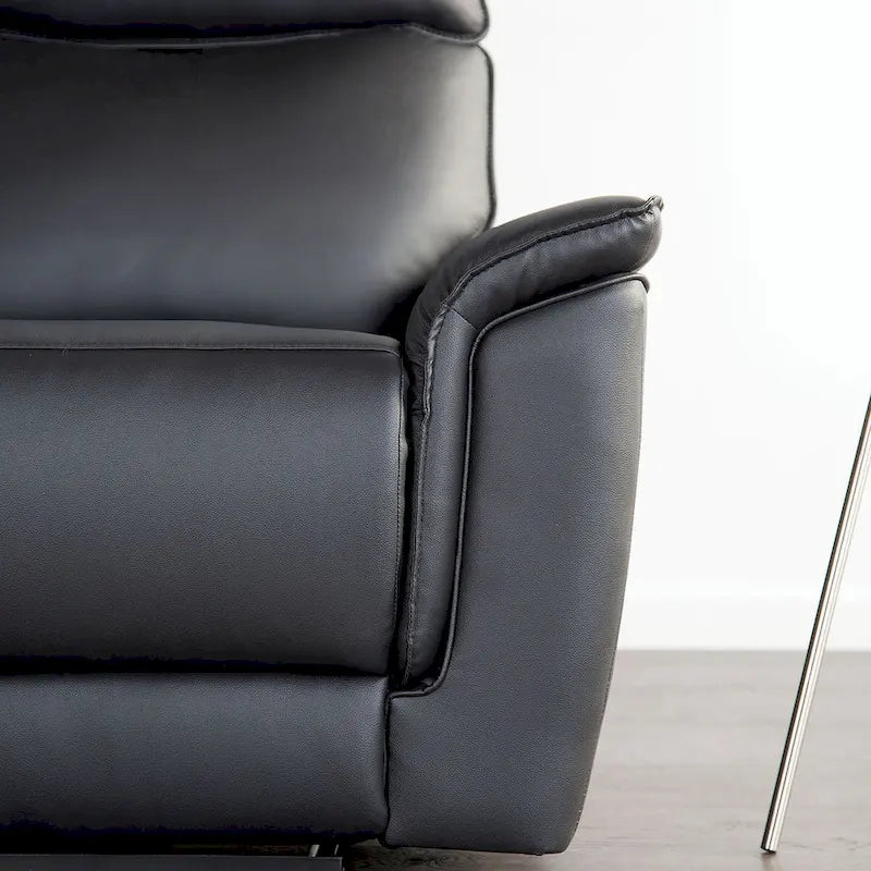 Modern Leather Match Manual Recline Loveseat
