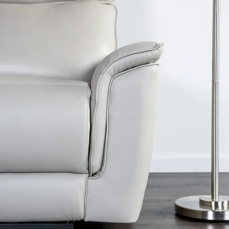 Modern Leather Match Manual Recline Loveseat