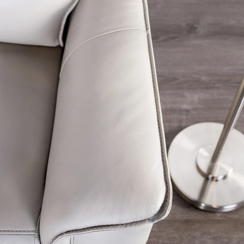 Modern Leather Match Manual Recline Loveseat