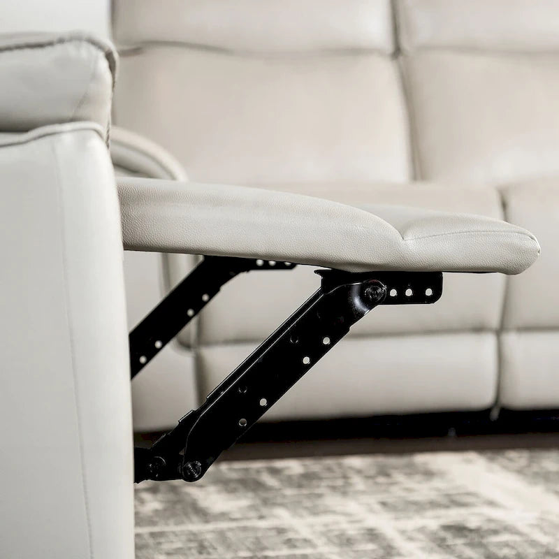 Modern Leather Match Manual Recline Loveseat