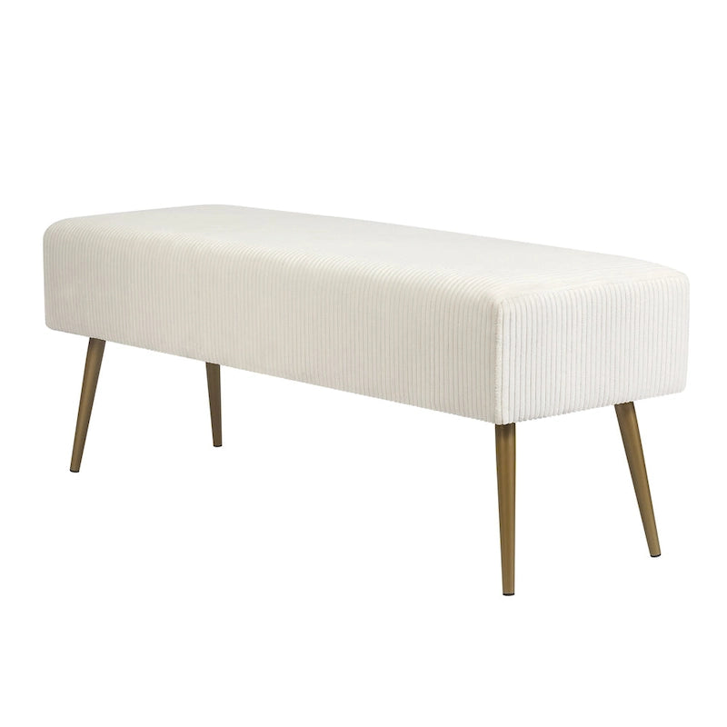 43 Inch Velvet Bench - Bed End & Entryway Bench with Gold Legs