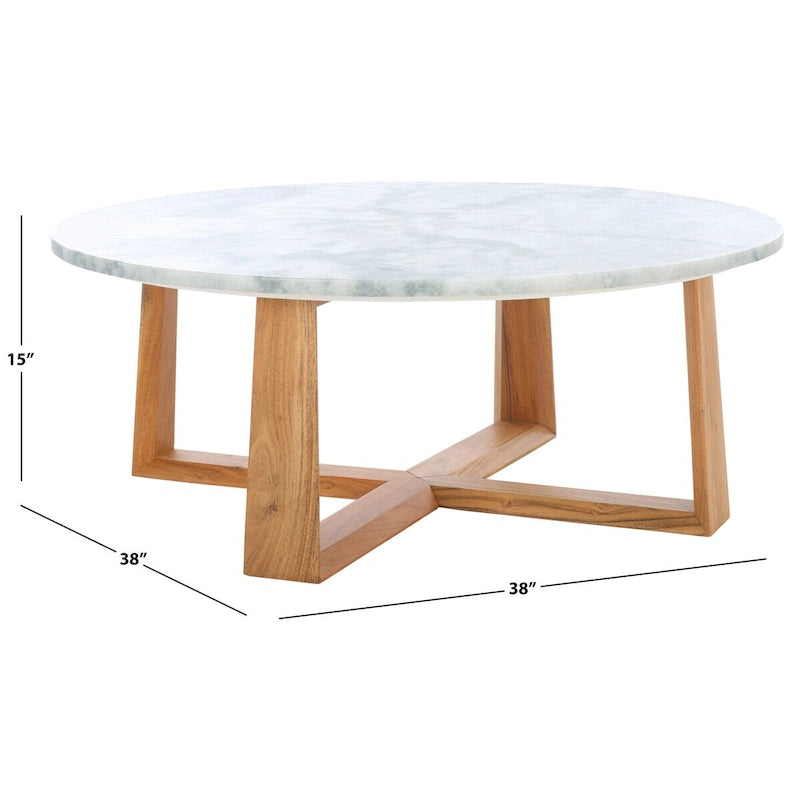 Marble Top Coffee Table - 38Wx38Dx15H