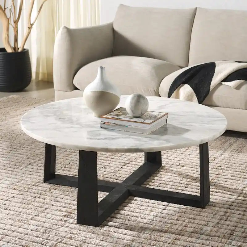 Marble Top Coffee Table - 38Wx38Dx15H